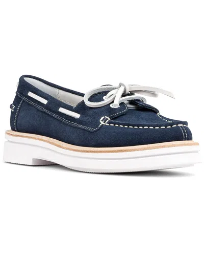 Donald Pliner Harlie02 Suede Lug Bottom Boat Shoe In Blue