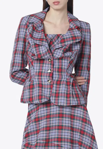 Vivienne Westwood Plaid Jacket Fitted Silhouette Button Detailing In Multi