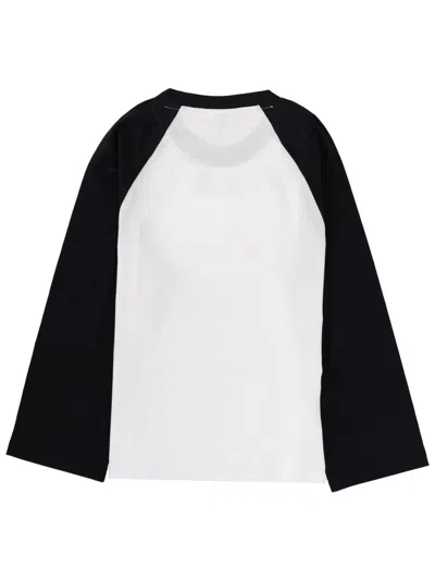 Ganni Baseball Graphic Raglan Crew Neck T-shirt In Black