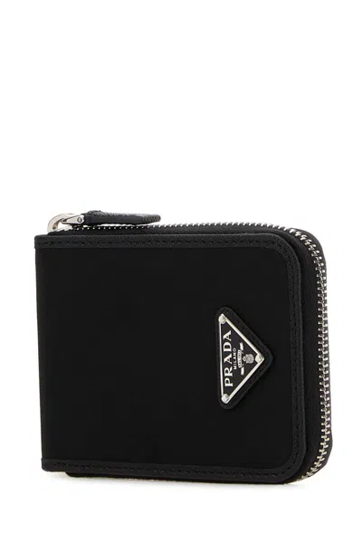 Prada Black Fabric Wallet In Black