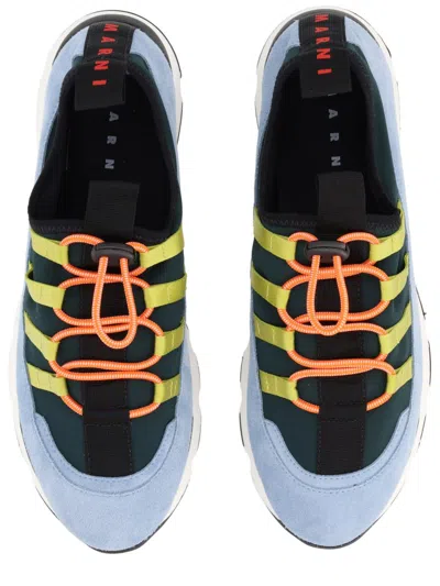 Marni Sneakers Contrasting Sole Low Top Pull Tab In Multi
