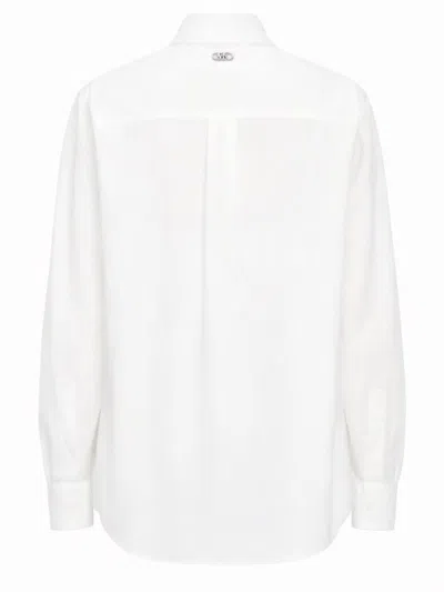 Michael Kors Poplin Shirt Long Sleeves Tailored Collar In White