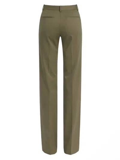 Victoria Beckham Tailored Straight Leg Trouser In Sage Melange In Green