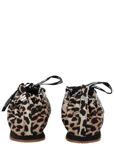 Ganni Ballet-inspired Lace-up Sandals With 0.7 Cm Heel In Black