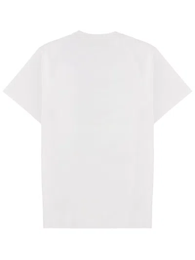 Ganni Graphic Print Relaxed Fit Short Sleeve Top In White