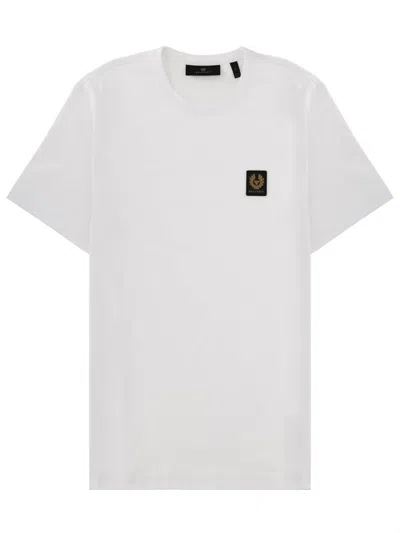 Belstaff Short Sleeved Mens Logo Patch T-shirt In White