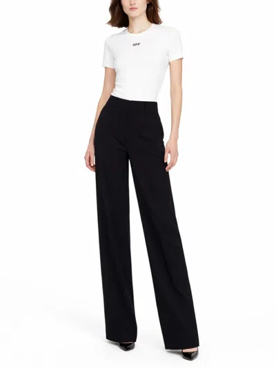 Off-white Off White Off Stamp Rib Basic Tee White Black In White