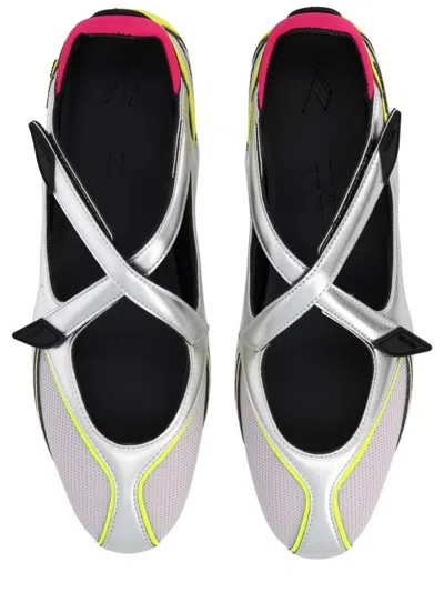 Attico Floor 01 Multicolor Ballet Shoes With Logo On The Side And Cut-out Design In Fabric Woman