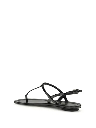 Prada Triangle Logo Patent Leather Thong Sandals In Multi