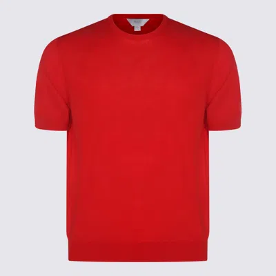 Malo Red Cotton T-shirt In White