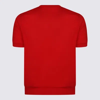 Malo Red Cotton T-shirt In White