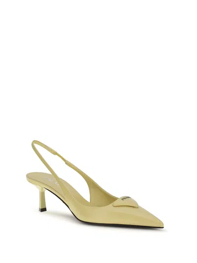 Prada Slingback Pumps In Yellow