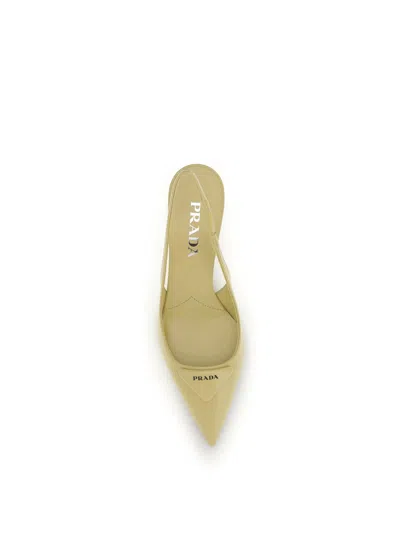 Prada Slingback Pumps In Yellow