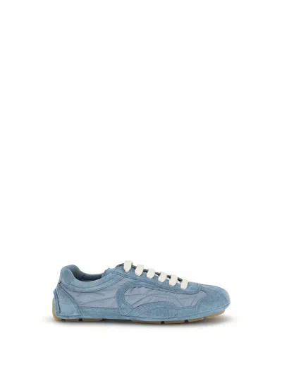 Prada Light Blue Suede And Re-nylon Montecarlo Re-edition 2005 Sneakers In Multi