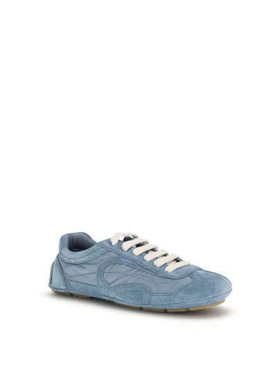 Prada Light Blue Suede And Re-nylon Montecarlo Re-edition 2005 Sneakers In Multi