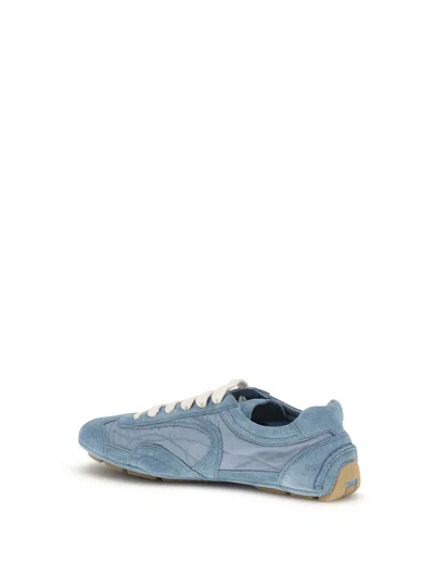 Prada Light Blue Suede And Re-nylon Montecarlo Re-edition 2005 Sneakers In Multi