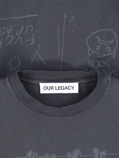 Our Legacy Men S Box T-shirt Angry Fan Mail Print In Gray