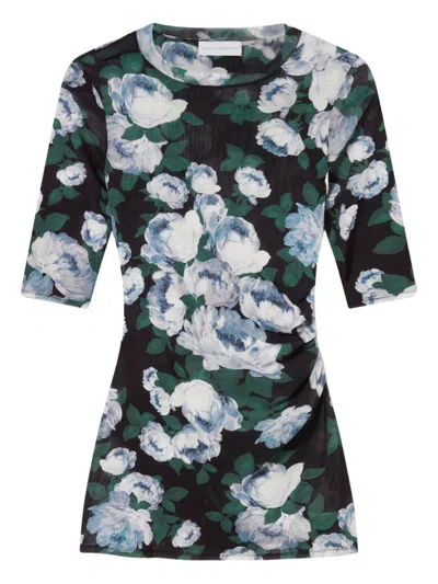 Stella Mccartney Stella Mc Cartney Bunch Of Roses Mesh Top In Green