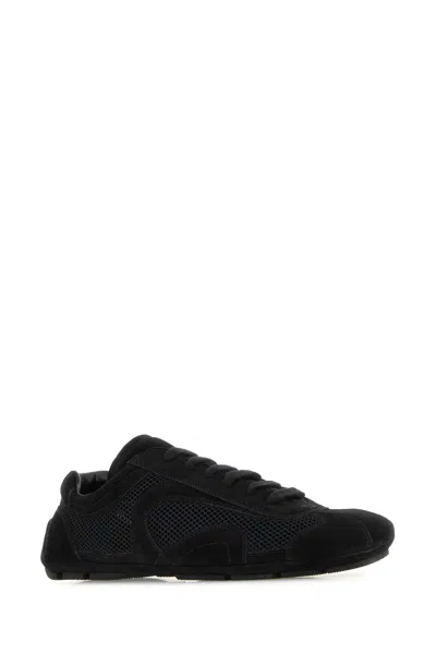 Prada Black Suede And Re Nylon Montecarlo Re Edition 2005 Sneakers In Multi