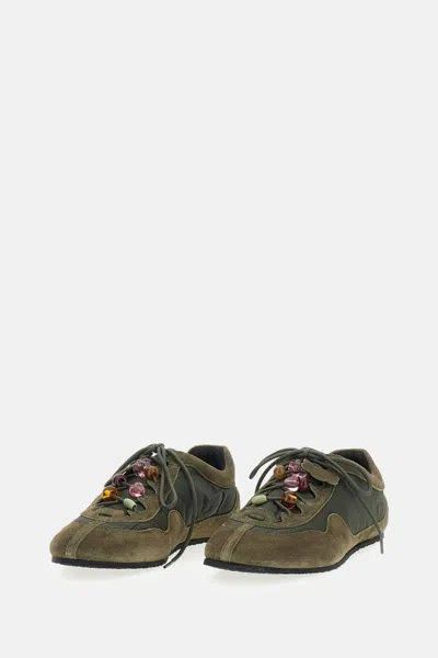 Cecilie Bahnsen Blaise Suede Technical Sneakers In Multi