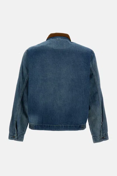 Levi's Textured-collar Zip-up Jacket In Blue