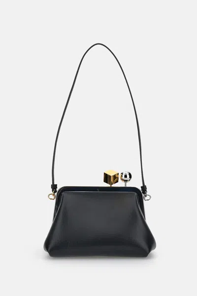 Jacquemus Le Berlingot Black Crossbody Bag With Removable Strap In Leather For Women