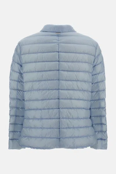 Herno Women Button-up Down Jacket In Blue