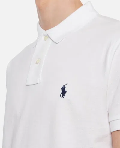 Polo Ralph Lauren Cotton Polo Shirt With Frontal Embroidered Logo In White