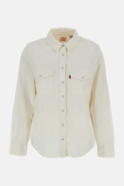 Levi's Ivory Lyocell Blend Iconic Western Shirt In Neutral