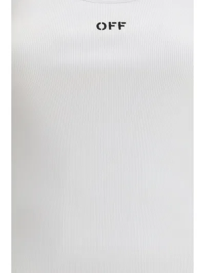 Off-white Off White Off Stamp Rib Tank Top White Black