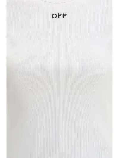 Off-white Off White Off Stamp Rib Basic Tee White Black In White