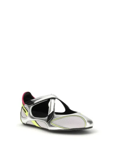 Attico Floor 01 Multicolor Ballet Shoes With Logo On The Side And Cut-out Design In Fabric Woman