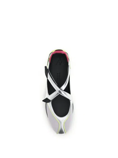 Attico Floor 01 Multicolor Ballet Shoes With Logo On The Side And Cut-out Design In Fabric Woman