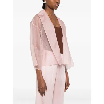 Antonelli Open-front Cropped Jacket In Pink