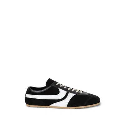 Dries Van Noten Sneakers Contrast Stitching Low Top Rubber Sole In Black