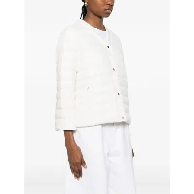 Herno Buttoned Puffer Jacket In White