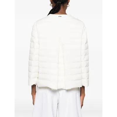 Herno Buttoned Puffer Jacket In White