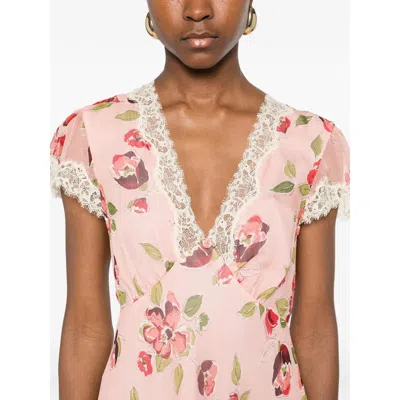 Rixo London Womens Kimmie Floral Pink Clarice Floral-print Chiffon Midi Dress In Multi