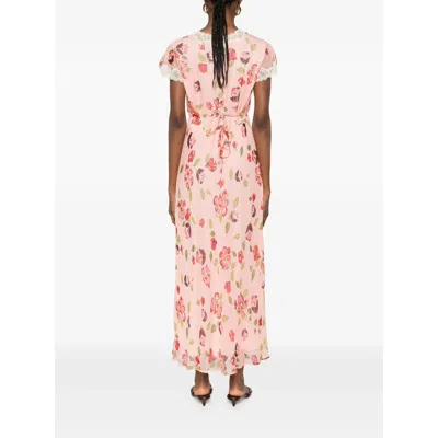 Rixo London Womens Kimmie Floral Pink Clarice Floral-print Chiffon Midi Dress In Multi