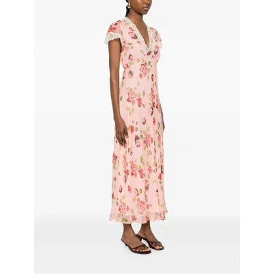 Rixo London Womens Kimmie Floral Pink Clarice Floral-print Chiffon Midi Dress In Multi