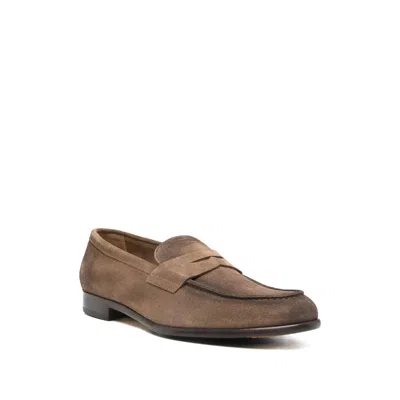 Doucal's Vintage Suede Loafer In Brown
