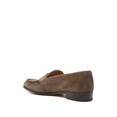Doucal's Vintage Suede Loafer In Brown