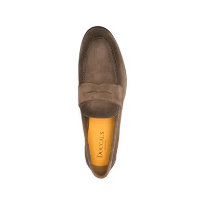 Doucal's Vintage Suede Loafer In Brown