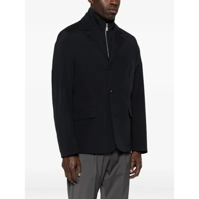 Moorer Button Zip Jacket In Black