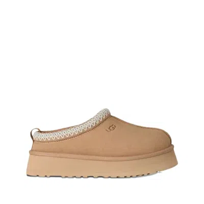 Ugg Tazz Beige Sabot With Embossed Logo In Suede Woman In Multi