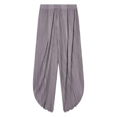 Giorgio Armani Pleated T-shirt Trousers With Elastic Waistband For Women In Gray