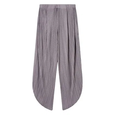 Giorgio Armani Pleated T-shirt Trousers With Elastic Waistband For Women In Gray