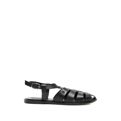 Dragon Diffusion Woven Strap Sandals In Black