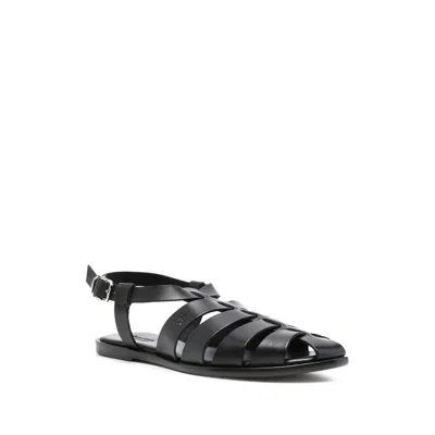 Dragon Diffusion Woven Strap Sandals In Black