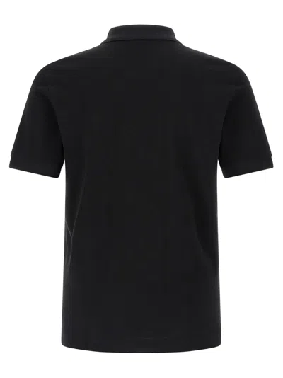 Hugo Boss Black Polo Shirt With Tone-on-tone Logo On The Front In Cotton Man In Black